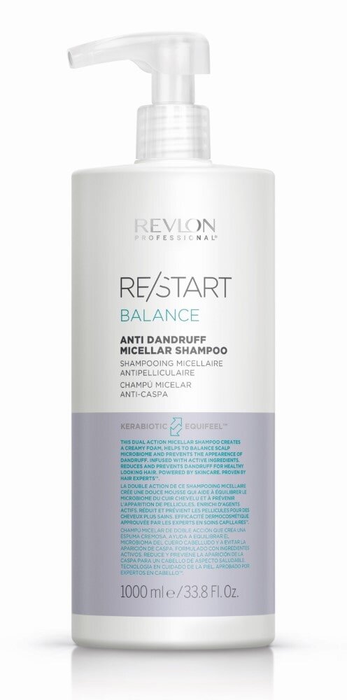 Revlon Restart Balance Anti Dandruff Micellar Shampoo 1000 ml – Anti-Schuppen Shampoo – ohne Dosierpumpe