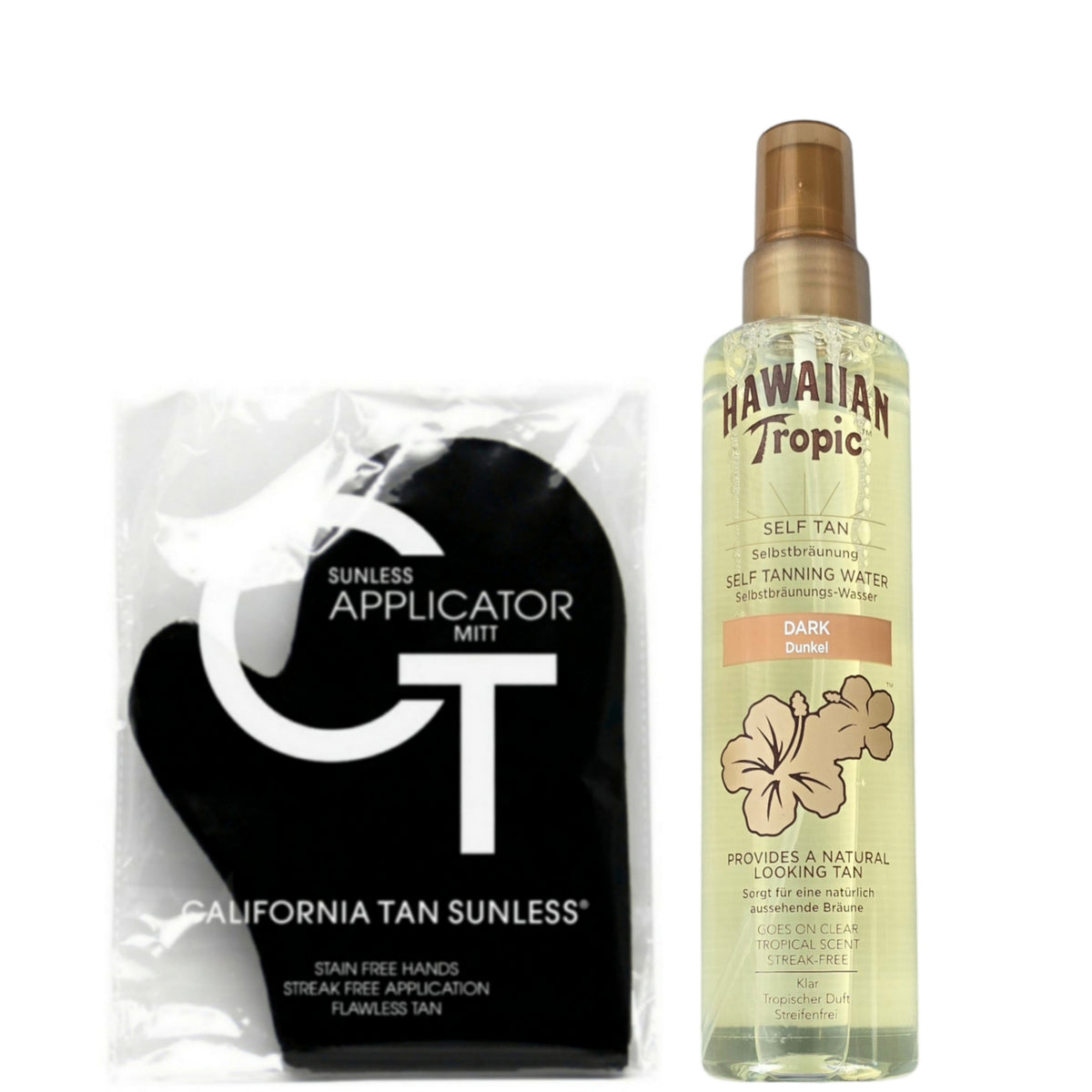 Hawaiian Tropic/Self Tanning Water „Dark“ 190ml&CT Sunless Applicator Handschuh